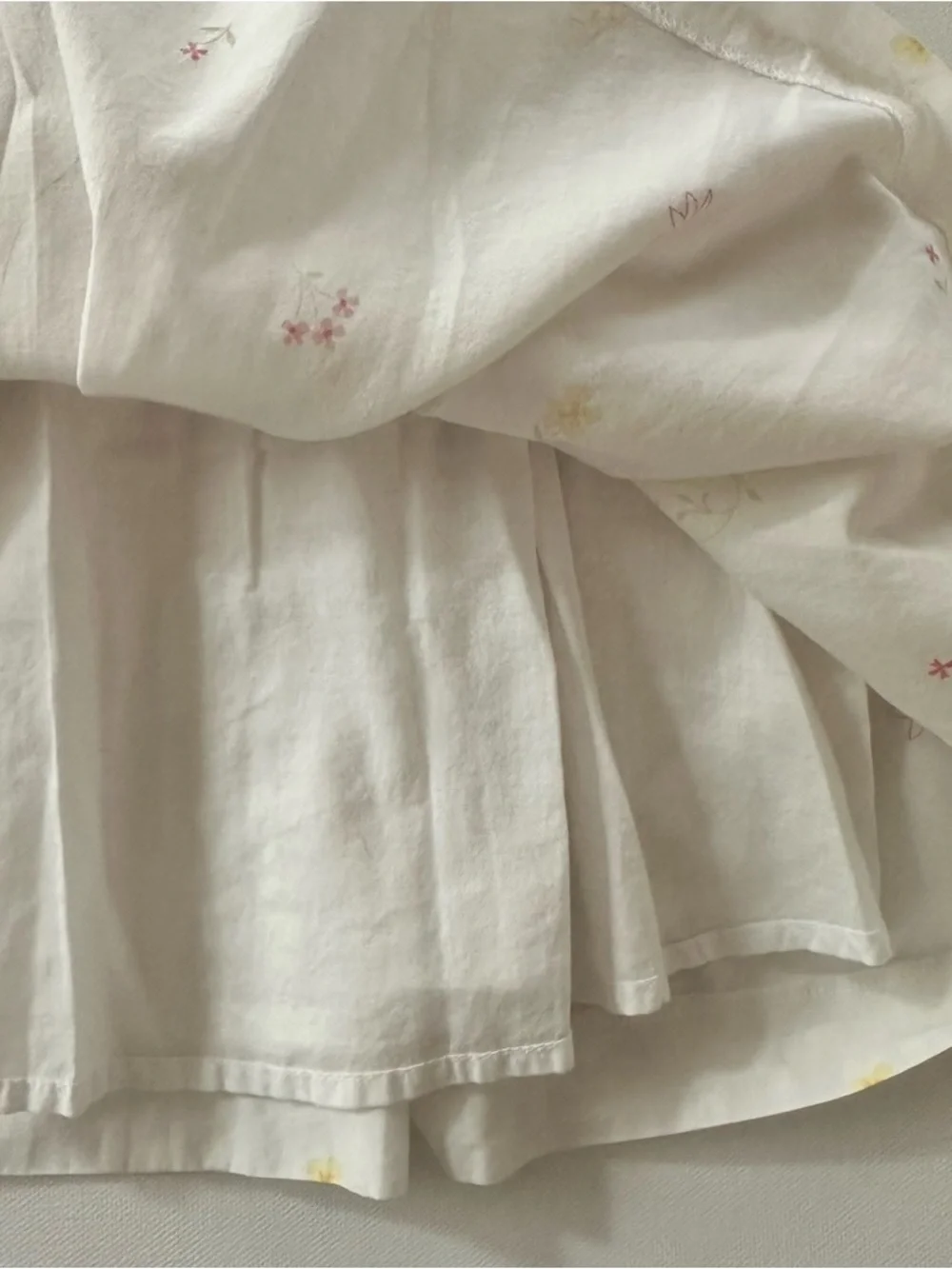 Gymboree Vintage 2T Toddler Girl White Floral Pin-Tuck Tie-Waist Pleated Dress